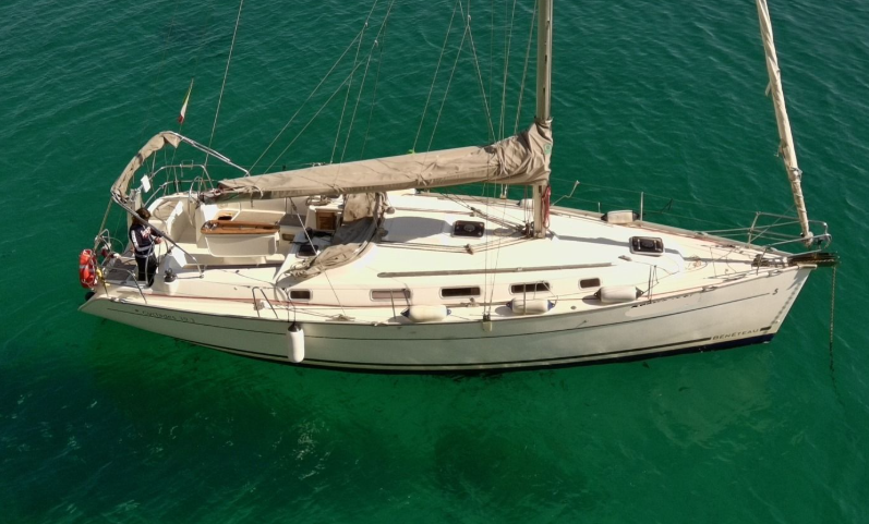 Guests relaxing on the deck of a chartered yacht in the Ionian Sea